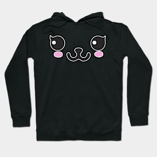 Kawaii lashes bear face Hoodie